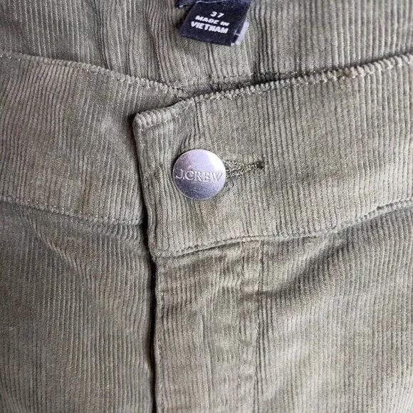 J.Crew $148 Wide-leg corduroy trouser Olive Size 37 BT922